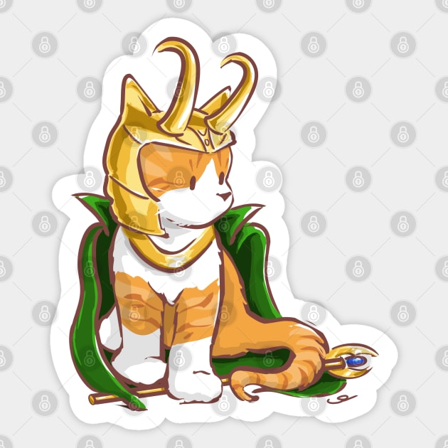 Lokitty Loki Cat Sticker by ElephantShoe